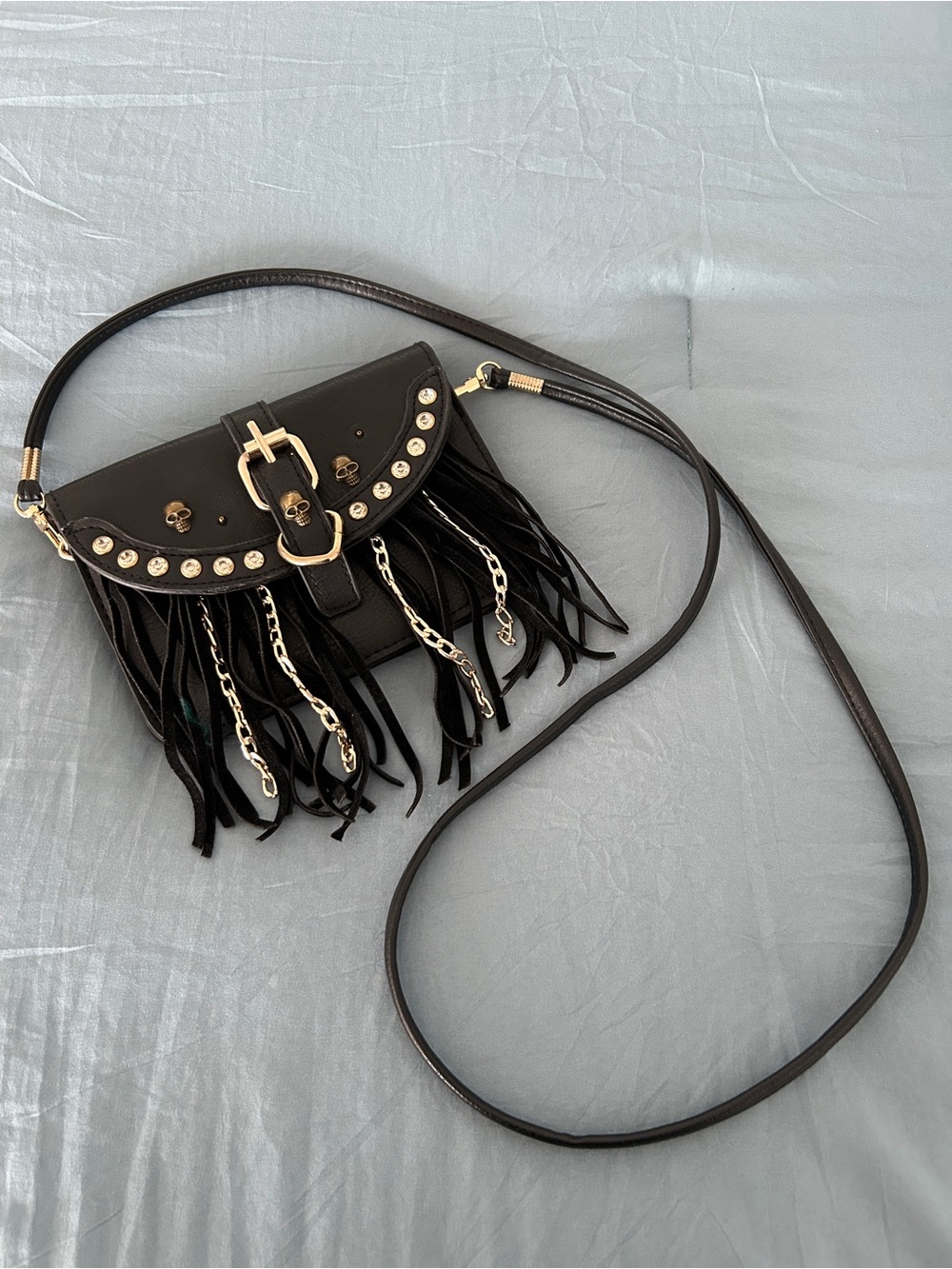 Gothic Punk Fringe Crossbody Bag EUC! - Picture 3 of 9